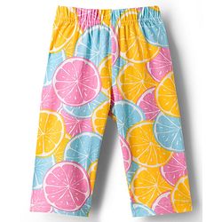 Babyhug Cotton Knit Full Sleeves Co-ords Night Suit With Orange Print - Multicolour
