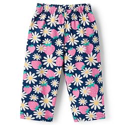 Babyhug Cotton Knit Full Sleeves Co-ords Night Suit With Floral Print - Navy Blue