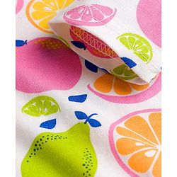 Babyhug Cotton Knit Half Sleeves Co-ords Night Suit With Tropical Theme Print - Yellow