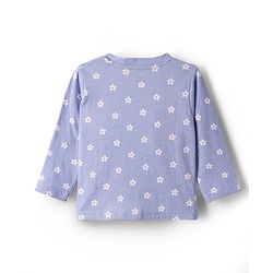 Babyhug Cotton Knit Full Sleeves Co-ords Night Suit With Floral Print - Lavender