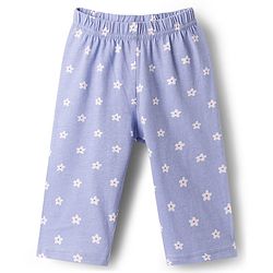 Babyhug Cotton Knit Full Sleeves Co-ords Night Suit With Floral Print - Lavender