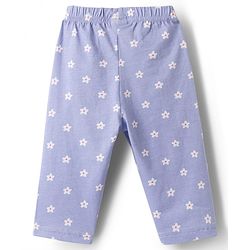 Babyhug Cotton Knit Full Sleeves Co-ords Night Suit With Floral Print - Lavender