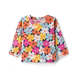 Babyhug Cotton Knit Full Sleeves Co-ords Night Suit With Floral Print - Multicolour