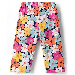Babyhug Cotton Knit Full Sleeves Co-ords Night Suit With Floral Print - Multicolour