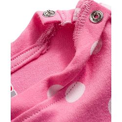 Babyhug Cotton Knit Full Sleeves T-Shirt & Pyjama Co-ord Night Suit With Polka Dot Print - Pink