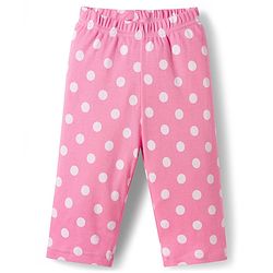Babyhug Cotton Knit Full Sleeves T-Shirt & Pyjama Co-ord Night Suit With Polka Dot Print - Pink