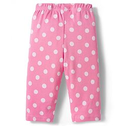 Babyhug Cotton Knit Full Sleeves T-Shirt & Pyjama Co-ord Night Suit With Polka Dot Print - Pink