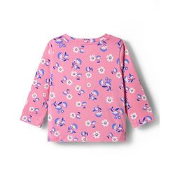 Babyhug Cotton Knit Full Sleeves T-Shirt & Pyjama Co-ord Night Suit With Floral Print - Pink