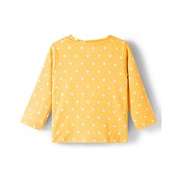 Babyhug Cotton Knit Full Sleeves T-Shirt & Pyjama Co-ord Night Suit With Star Print - Yellow