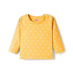 Babyhug Cotton Knit Full Sleeves T-Shirt & Pyjama Co-ord Night Suit With Star Print - Yellow