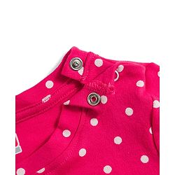 Babyhug Cotton Knit Full Sleeves T-Shirt & Pyjama Co-ord Night Suit With Polka Dot Print - Red