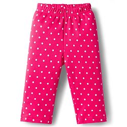 Babyhug Cotton Knit Full Sleeves T-Shirt & Pyjama Co-ord Night Suit With Polka Dot Print - Red