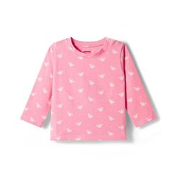 Babyhug Cotton Knit Full Sleeves T-Shirt & Pyjama Co-ord Night Suit With Butterfly Print - Pink