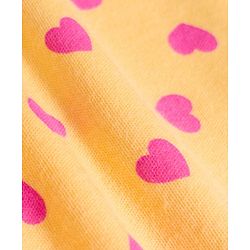 Babyhug Cotton Knit Full Sleeves T-Shirt & Pyjama Co-ord Night Suit With Heart Print - Yellow