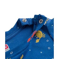 Babyhug Cotton Knit Full Sleeves T-Shirt & Pyjama Co-ord Night Suit With Crab Print - Navy Blue