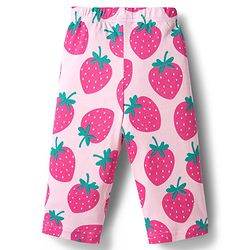 Babyhug Cotton Knit Full Sleeves T-Shirt & Pyjama Co-ord Night Suit With Strawberry Print - Pink