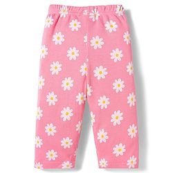 Babyhug Cotton Knit Full Sleeves T-Shirt & Pyjama Co-ord Night Suit With Floral Print - Pink