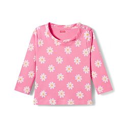 Babyhug Cotton Knit Full Sleeves T-Shirt & Pyjama Co-ord Night Suit With Floral Print - Pink