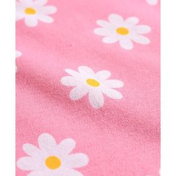 Babyhug Cotton Knit Full Sleeves T-Shirt & Pyjama Co-ord Night Suit With Floral Print - Pink