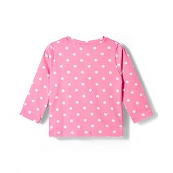 Babyhug Cotton Knit Full Sleeves T-Shirt & Pyjama Co-ord Night Suit With Polka Dot Print - Pink