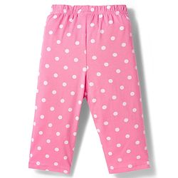 Babyhug Cotton Knit Full Sleeves T-Shirt & Pyjama Co-ord Night Suit With Polka Dot Print - Pink