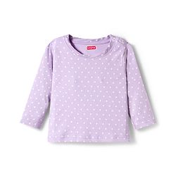 Babyhug Cotton Knit Full Sleeves T-Shirt & Pyjama Co-ord Night Suit With Polka Dot Print - Lilac