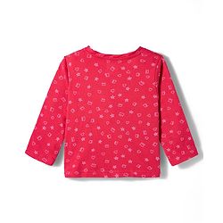 Babyhug Cotton Knit Full Sleeves T-Shirt & Pyjama Co-ord Night Suit With Shapes Print - Red