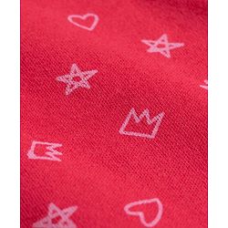 Babyhug Cotton Knit Full Sleeves T-Shirt & Pyjama Co-ord Night Suit With Shapes Print - Red