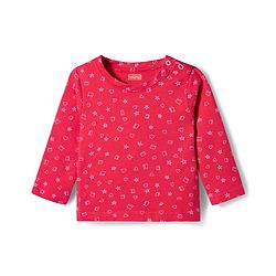 Babyhug Cotton Knit Full Sleeves T-Shirt & Pyjama Co-ord Night Suit With Shapes Print - Red