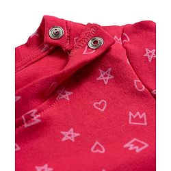 Babyhug Cotton Knit Full Sleeves T-Shirt & Pyjama Co-ord Night Suit With Shapes Print - Red