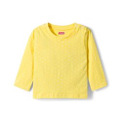 Babyhug Cotton Knit Full Sleeves T-Shirt & Pyjama Co-ord Night Suit With Polka Dot Print - Yellow