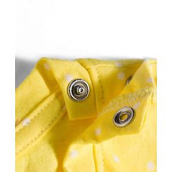 Babyhug Cotton Knit Full Sleeves T-Shirt & Pyjama Co-ord Night Suit With Polka Dot Print - Yellow