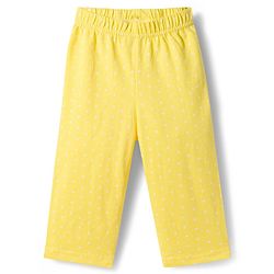 Babyhug Cotton Knit Full Sleeves T-Shirt & Pyjama Co-ord Night Suit With Polka Dot Print - Yellow