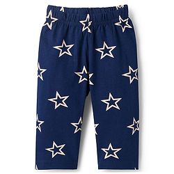 Babyhug Cotton Knit Full Sleeves Co-ords Night Suit With Star Print - Navy Blue