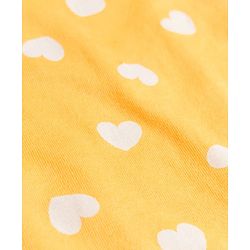 Babyhug Cotton Knit Full Sleeves T-Shirt & Pyjama Co-ord Night Suit With Heart Print - Yellow