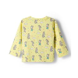 Babyhug Cotton Knit Full Sleeves T-Shirt & Pyjama Co-ord Night Suit With Animal Print - Yellow