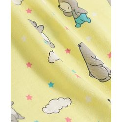 Babyhug Cotton Knit Full Sleeves T-Shirt & Pyjama Co-ord Night Suit With Animal Print - Yellow