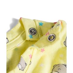 Babyhug Cotton Knit Full Sleeves T-Shirt & Pyjama Co-ord Night Suit With Animal Print - Yellow