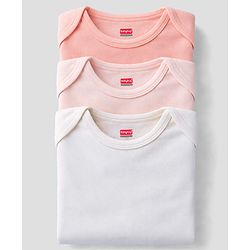 Babyhug 100% Pure Superfine 100% Cotton Knit Half Sleeves Solid Onesies Pack of 3 - Multicolor
