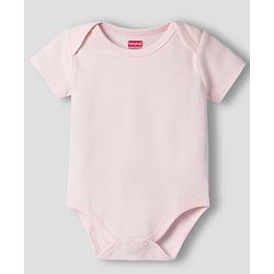Babyhug 100% Pure Superfine 100% Cotton Knit Half Sleeves Solid Onesies Pack of 3 - Multicolor