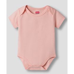 Babyhug 100% Pure Superfine 100% Cotton Knit Half Sleeves Solid Onesies Pack of 3 - Multicolor