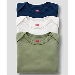 Babyhug 100% Pure Superfine 100% Cotton Knit Half Sleeves Solid Onesies Pack of 3 - Multicolor