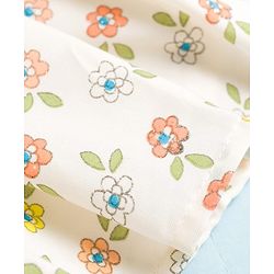 Babyhug Cotton Woven Half Sleeves Floral Printed Peter Pan Collared Frock - Multicolour