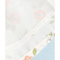 Babyhug Cotton Woven Half Sleeves Floral Printed Peter Pan Collared Frock - Multicolour