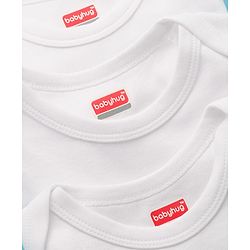 Babyhug 100% Pure Superfine Cotton Knit Half Sleeves Solid Onesies Pack of 3 - White