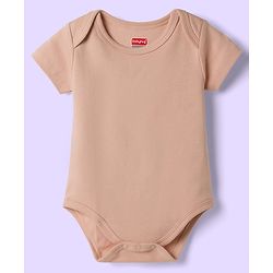 Babyhug 100% Pure Superfine Cotton Knit Half Sleeves Solid Onesies Pack of 5 - Multicolor