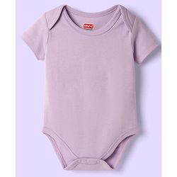 Babyhug 100% Pure Superfine Cotton Knit Half Sleeves Solid Onesies Pack of 5 - Multicolor