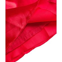 Babyhug Satin Woven Half Sleeves Party Dress With Bow Detailing - Red