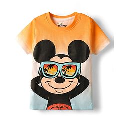 Babyhug Disney Single Jersey Knit Half Sleeves Tie & Dye T-Shirt & Shirts Set with Mickey Mouse Graphic - Multicolor