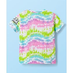 Babyhug Disney Single Jersey Knit Half Sleeves Tie & Dye T-Shirt & Shorts Set with Mickey Mouse Graphic - Multicolor